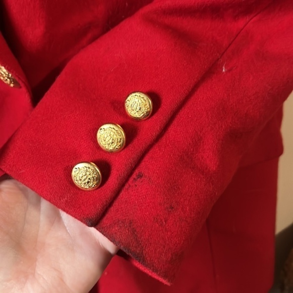 Vintage Pendleton Red Virgin Wool Double-Button B… - image 4